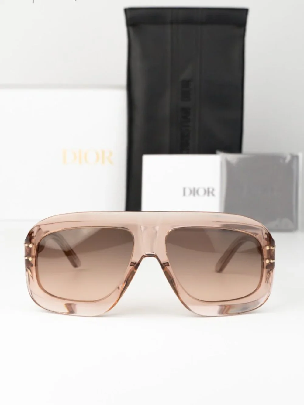 Dior Men Sunglasses Pink Nude Gradient Shield DIORSIGNATURE M1U 40F1 BRAND NEW